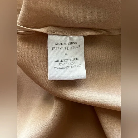 Theory Silk Blush-tone Split-Neck Shell - Picture 3 of 4